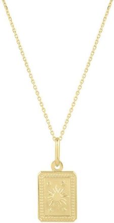 Tresorra 14K Yellow Gold Rectangle Sun Pendant Necklace