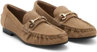 Mango Suede Bit Loafer in Medium Brown at Nordstrom, Size 38