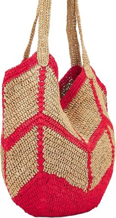 Free People Womens Mykonos Straw Tote Bag In Red Orange