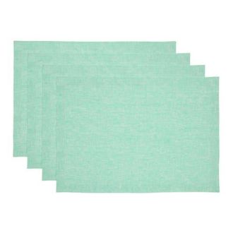 Solino Home Linen Placemats - Athena, 14 x 19 in Chambray Aqua at Nordstrom, Size Medium