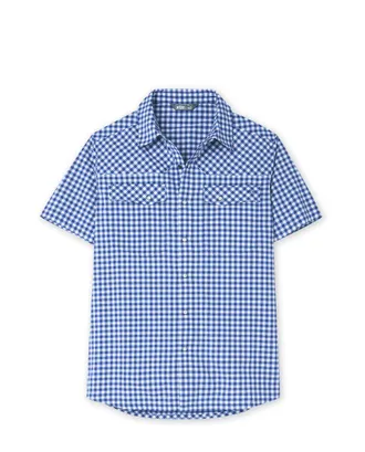 Stio | Mens Eddy Shirt Short Sleeve, Size Extra Extra Extra Large in Cobalt Night Gingham