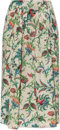 Etro Rok met bloemmotief - Dames - Midirokken - Veelkleurig - S - Katoen - Rokken