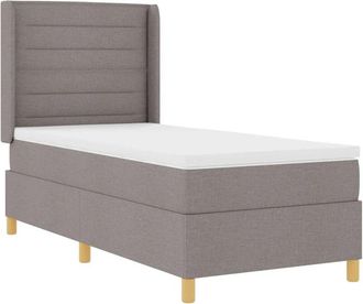 vidaXL Cama Tipo Box Spring Con Colch&oacute;n Taup&eacute; 100 X 200 Cm Tela Vidaxl