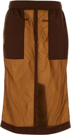 Saint Laurent Rokken, Dames, Bruin, M, Leer, Kokerrok