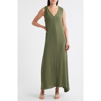 Halogen Twist Back Sleeveless Maxi Dress in Clover at Nordstrom Rack, Size Xx-Large