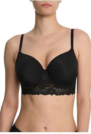 Natori Heavenly Full Coverage Longline Lace T-shirt Bra Womens Bra Black : 36DDD, Elastane/Nylon