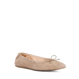 Dune London Womens Ladies Handle - Ruched Ballet Flats - Taupe Leather - Size UK 3