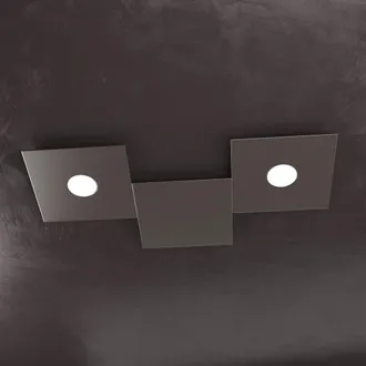 Top-Light Top-light - Plafoniera Moderna Top Light Eccentric 1156 2l1d Gx53 Led Metallo Lampada Parete Soffitto, Finitura Metallo Marrone