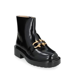 Bottega Veneta Womens Black Calfskin Ankle Boots