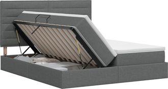 vidaXL Cama Con Almacenamiento Gris Oscuro 200 X 200 Cm Tela Vidaxl