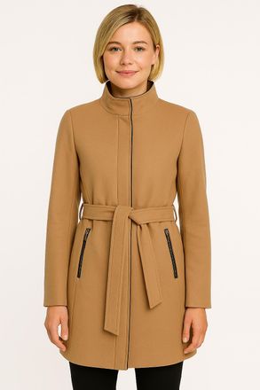 Vero Moda Kurzmantel VERO MODA VMBLASSJESSY AW WOOL JACKET GA LCS, Damen, Gr. XS, beige (tigers eye), Web, Obermaterial: 64% Polyester, 30% Wolle, 6% Nylon, uni