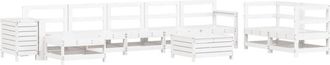 vidaXL vidaXL 10 Piece Garden Sofa Set White Solid Wood Pine