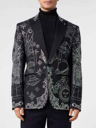 Philipp Plein Blazer Zodiaco in misto lana con ricamo di cristalli