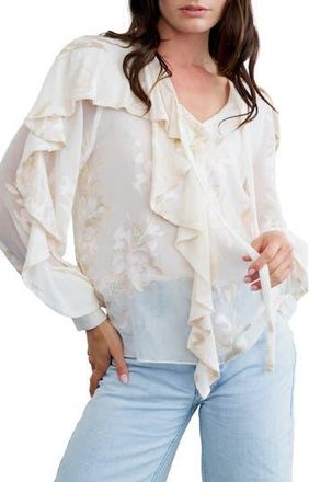 Ciebon Rosa Ruffle Top in Cream at Nordstrom Rack, Size X-Small