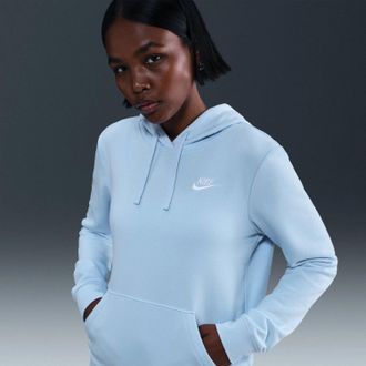 Nike Sportswear Club Fleece Hoodie Womens Celestine Blue Long Sleeve JAX1519