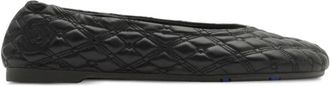 Burberry Gequilte Equestrian Knight ballerinas - Dames - Ballerinas - Zwart - 36 EU - Leer - Schoenen