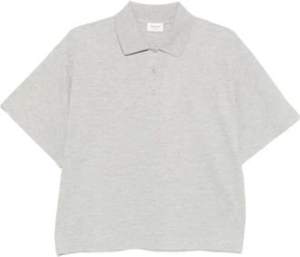 Saint Laurent Cassandre Polo Shirt - Dames - Polos - Grijs - S - Katoen - Tops