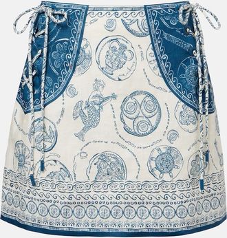 Alemais Al&eacute;mais Lucky printed linen miniskirt
