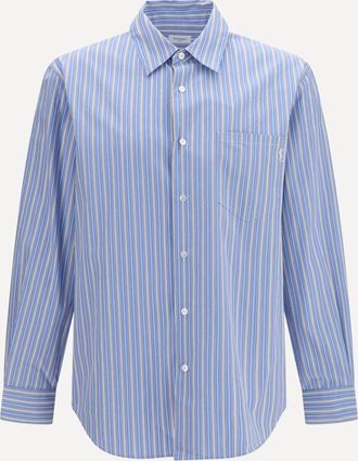 Saint Laurent Camicia Cassandre in cotone a righe Man 41