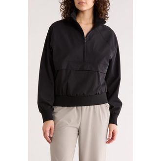 Zella Perfect Day Half Zip Pullover in Black at Nordstrom Rack, Size X-Small