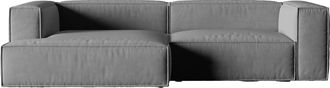 MICADONI Modulares 4-Sitzer Design Ecksofa Nuria mit Eckteil links - Samtbezug