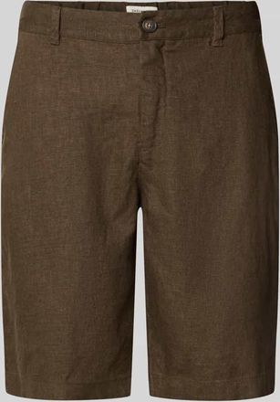 Casual Friday Casual Friday Leinen Shorts mit Eingrifftaschen Modell PANDRUP in Dunkelbraun, Gr&ouml;&szlig;e XXL