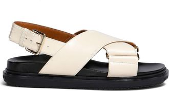 Marni Fussbet leather sandals - women - Leather - 37.5 - Neutrals