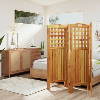 vidaXL Biombo De 4 Paneles De Madera Maciza De Acacia 162x2x115 Cm Vidaxl