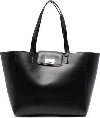 Calvin Klein faux-leather tote bag - women - Polyester/Recycled Polyester/Polyurethane - OS - Black