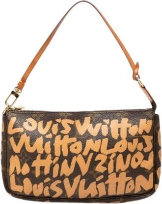 Louis Vuitton Pre-owned Pochette Accessoires - Dames - Vintage Schoudertas - Bruin - ONE Size - Leer - Vintage