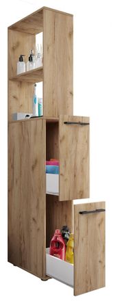 ebuy24 Vcm Gabinete De Ba&ntilde;o De Madera Muebles De Ba&ntilde;o Gabinete De Nicho Divisor De Habitaci&oacute;n Gabinete Alto Dimensiones Aprox. Al. 183 X An. 25 X P. 50 Cm - 