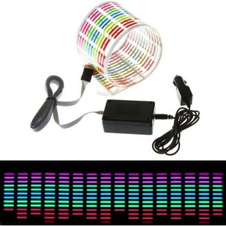 OEM Pegatina Para Coche Con Sensor De Activaci&oacute;n De Sonido Y M&uacute;sica, Luz Led, Ecualizador, Efecto Luminoso, 45 X 11 Cm - Crezuo