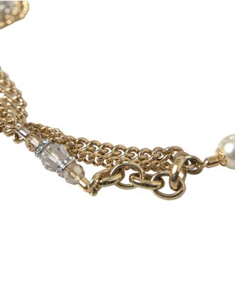 Dolce & Gabbana Womens Blue Braided Gold Brass Chain Waist Belt Black