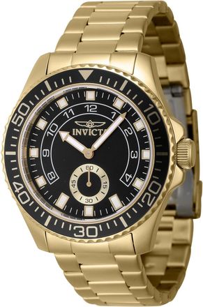 Invicta Pro Diver 47131 Heren Horloge - Quartz Uurwerk - Roestvrij Staal met zwarte Wijzerplaat - 44mm