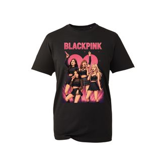 Generic Black Pink Graphic T-Shirt - K-Pop Girl Group Cartoon Style Fan Tee - K-Pop Merch Music and Concert Fans Tee Top for Unisex (Black, S Years)