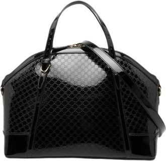 Gucci Pre-owned Handbags, female, Black, Size: ONE SIZE Pre-owned Patent Leather Satchel