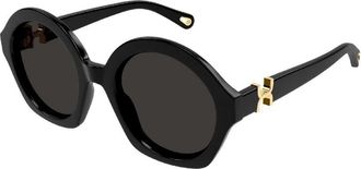 Chlo&eacute; Rechthoekige Zonnebril - Dames - Zonnebrillen - Zwart - 53 MM - Accessoires