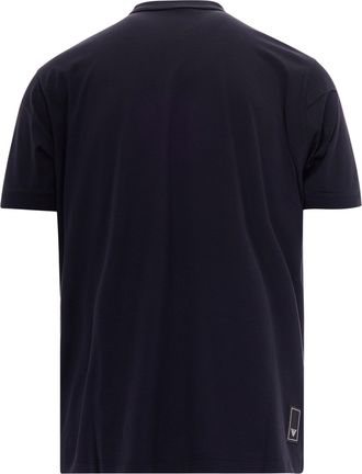 Emporio Armani Mens Polo Shirt Travel Essential Blue Navy Fabric: Lyocell T-shirts And Polos