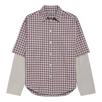 Balenciaga Overhemden, Heren, Rood, L, Katoen, Wrong Sleeve Shirt
