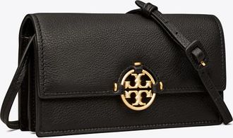 Tory Burch Womens Miller Wallet Crossbody in Black, One Size