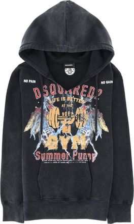 Dsquared2 Black Graphic Hood Sweatshirt