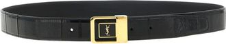 Saint Laurent LA 66 Riem - Dames - Accessoires - Zwart - Maat: 80 CM Leer
