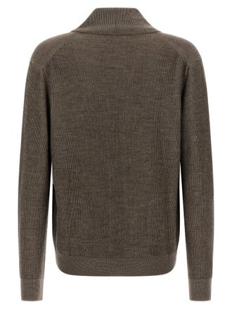 Brioni Shawl Neck Cardigan - Taupe