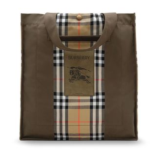 Burberry Tote Bags, male, Multicolor, Size: ONE SIZE Trench Check Canvas Tote