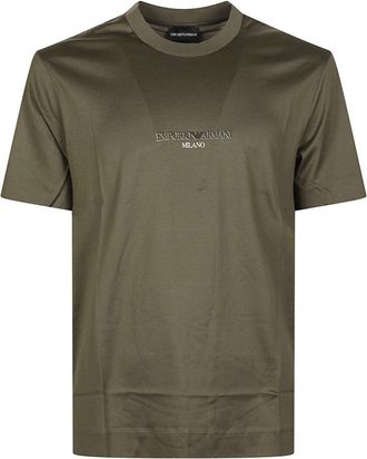Emporio Armani Lettering Logo T-Shirt - Heren - T-shirts - Groen - XL - Tops