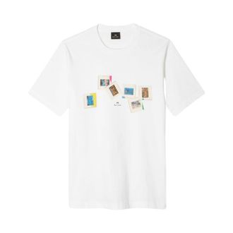 Paul Smith Slides Cotton T-shirt - male - PS By Paul Smith - T-Shirts - White - 2XL - Tops
