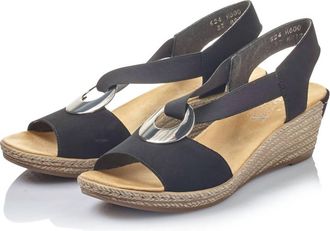 Rieker Womens Wedge Sandals In Black