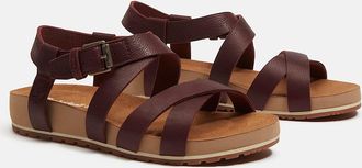 Timberland Sandale TIMBERLAND MALIBU WAVES BACKSTRAP SANDAL, Damen, Gr. 37,5, bur f grain, Leder, Schuhe Sandale, aus Leder