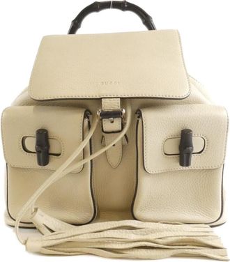 Gucci Ivory Leather Backpack (Pre-Owned)