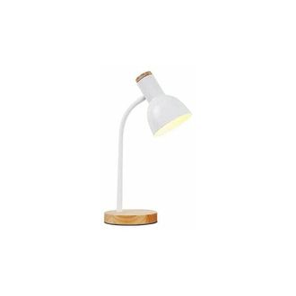 OEM L&aacute;mpara De Escritorio Serie 1xe-27 Con Madera (blanca) Thsinde